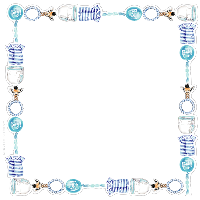 PRE-ORDER ITEM!! IT'S A BOY ACRYLIC FRAMED CHARCUTERIE & SNACK BOARD