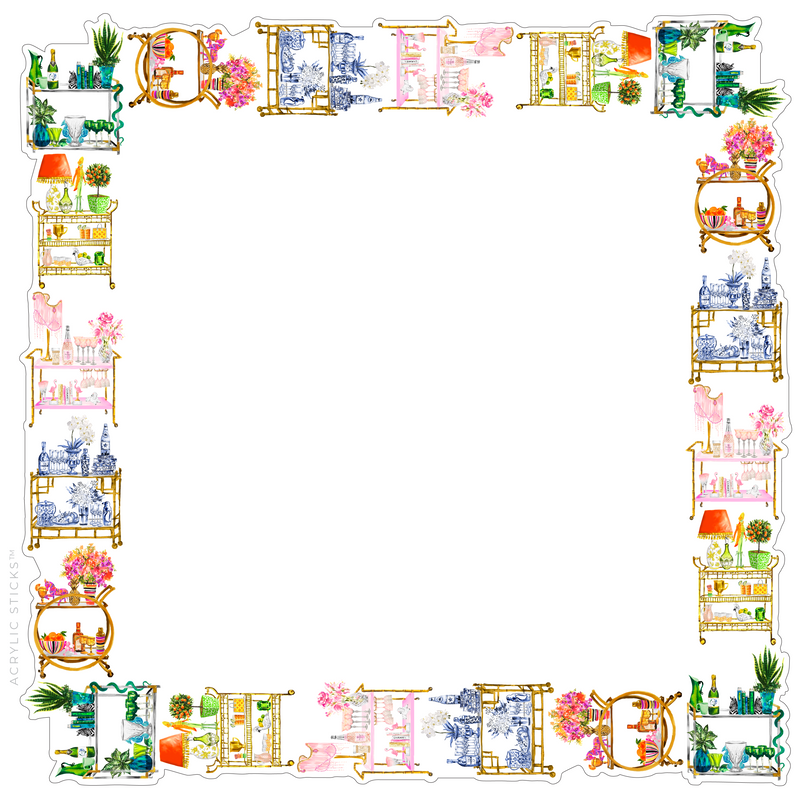 BOUJIE BAR CARTS ACRYLIC FRAMED CHARCUTERIE & SNACK BOARD