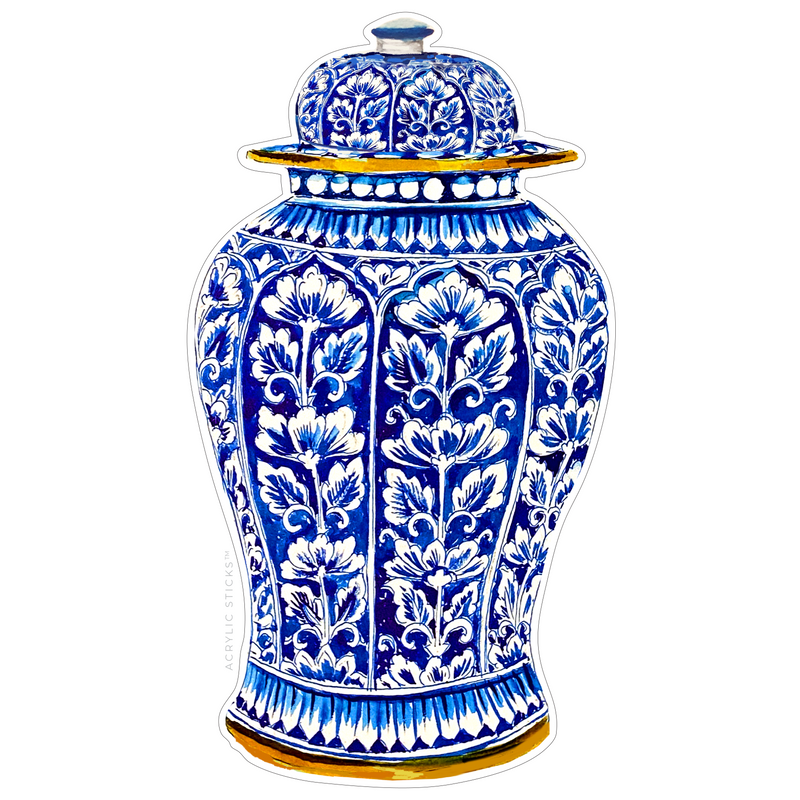 PRE-ORDER ITEM!! BLUE & WHITE LOTUS GINGER JAR ACRYLIC CHARCUTERIE & SNACK BOARD