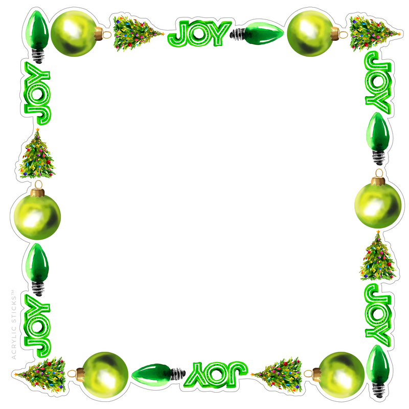 PRE-ORDER ITEM!! GREEN CHRISTMAS JOY ACRYLIC FRAMED CHARCUTERIE BOARD