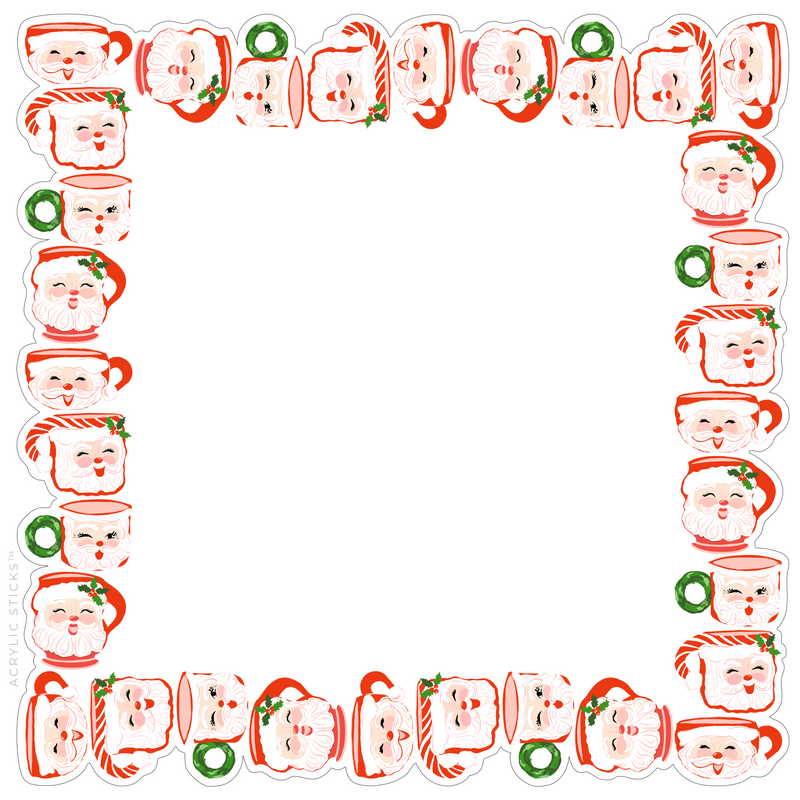 PRE-ORDER ITEM!! AS X TAYLOR BEACH DESIGN HOLLY JOLLY SANTA MUGS ACRYLIC FRAMED CHARCUTERIE & SNACK BOARD