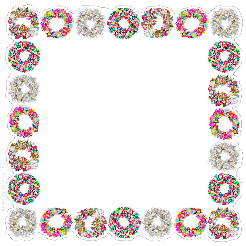 PRE-ORDER ITEM!! CHRISTMAS WREATHS ACRYLIC FRAMED CHARCUTERIE & SNACK BOARD