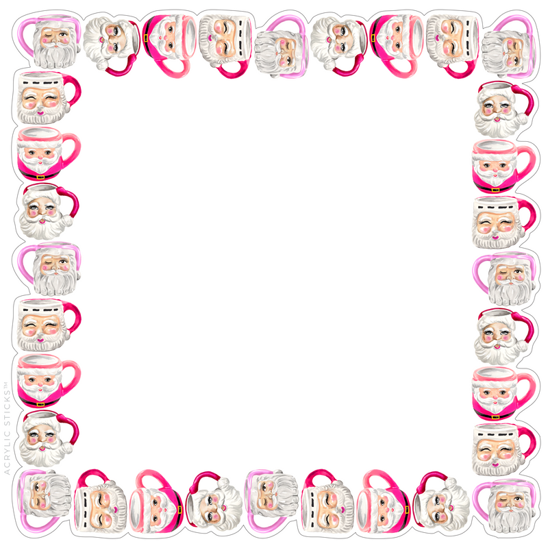 PRE-ORDER ITEM!! PREPPY PINK SAINT NICK MUGS ACRYLIC FRAMED CHARCUTERIE BOARD