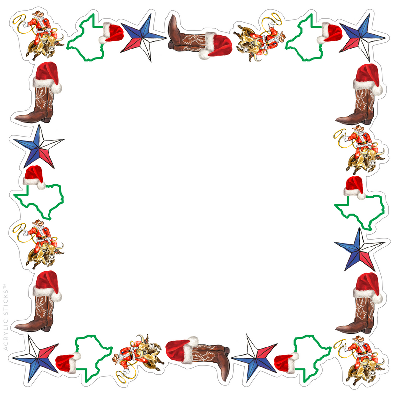 PRE-ORDER ITEM!! TEXAS CHRISTMAS ACRYLIC FRAMED CHARCUTERIE & SNACK BOARD