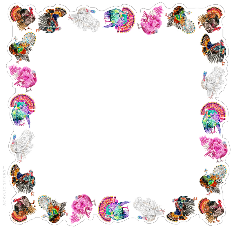 PRE-ORDER ITEM!! GROUP OF GOBBLE GOBBLE ACRYLIC FRAMED CHARCUTERIE BOARD
