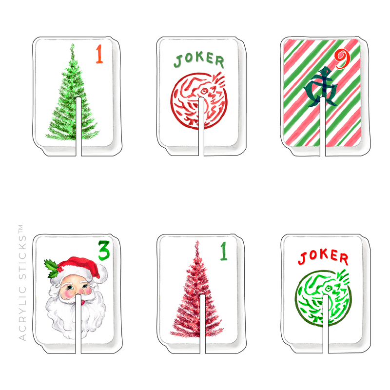 XMAS MAHJONG TILES ACRYLIC DRINK CLIP COMBO