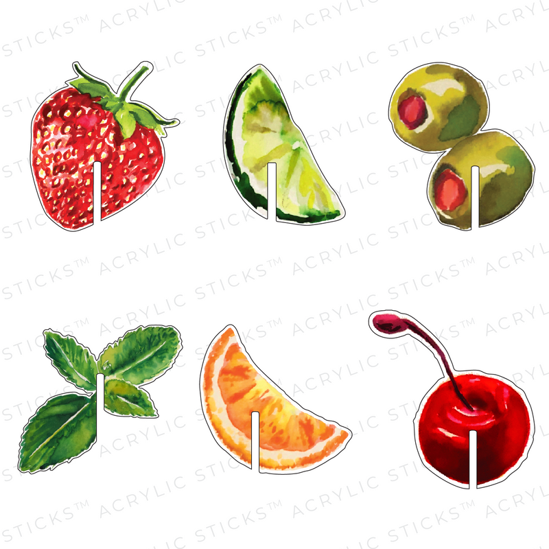 COCKTAIL GARNISHES ACRYLIC DRINK CLIP COMBO