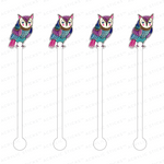 VINTAGE OWL ACRYLIC STIR STICKS