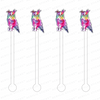PINK WATERCOLOR OWL ACRYLIC STIR STICKS