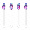 PURPLE & PINK WATERCOLOR OWL ACRYLIC STIR STICKS