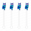 BLUE WATERCOLOR OWL ACRYLIC STIR STICKS