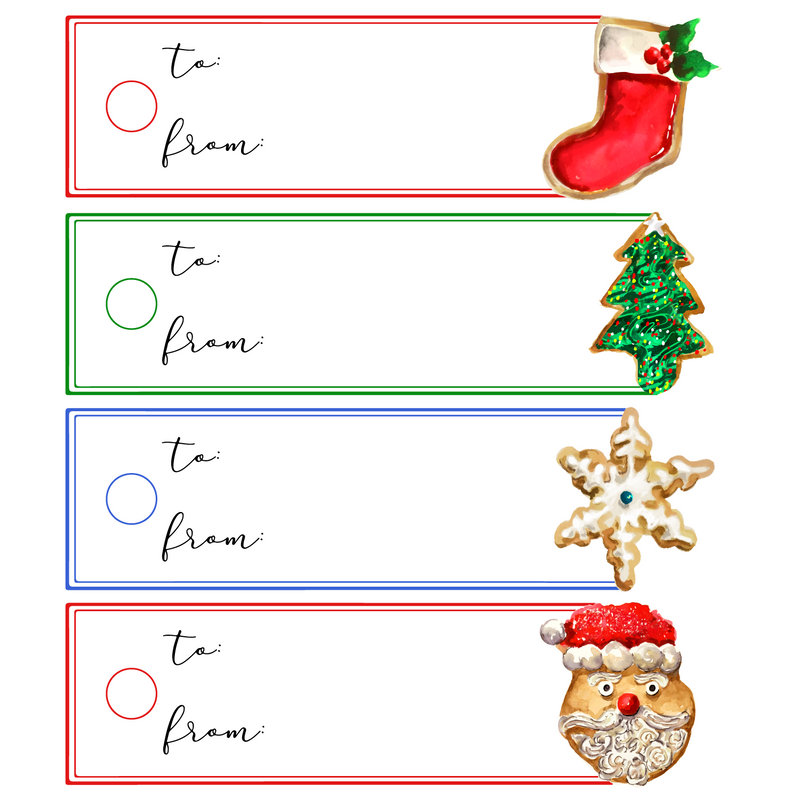 CHRISTMAS SUGAR COOKIES WRITABLE ACRYLIC GIFT TAG COMBO