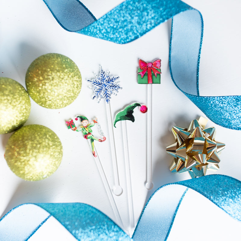 CHRISTMAS ELF ACRYLIC STIR STICKS COMBO