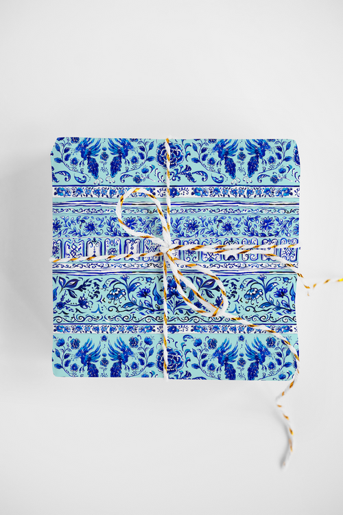 TIFFANY BLUE CHINOISERIE DESIGNER GIFT WRAP ROLL
