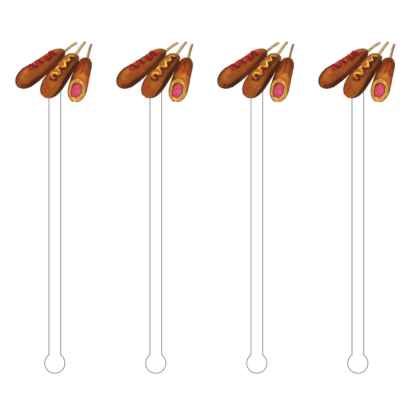 TRIO OF CORN DOGS ACRYLIC STIR STICKS