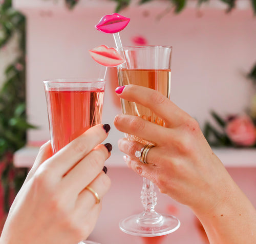 HOT PINK LIPS ACRYLIC STIR STICKS