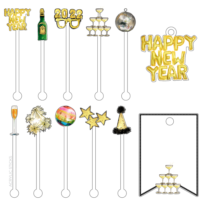HAPPY NEW YEAR ACRYLIC BUNDLE*