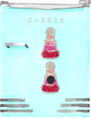 PINK OMBRE WEDDING CAKE DESIGNER ACRYLIC MAGNET*