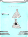 PEARL BODICE WEDDING GOWN DESIGNER ACRYLIC MAGNET*