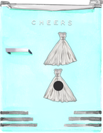 PEARL BODICE WEDDING GOWN DESIGNER ACRYLIC MAGNET*