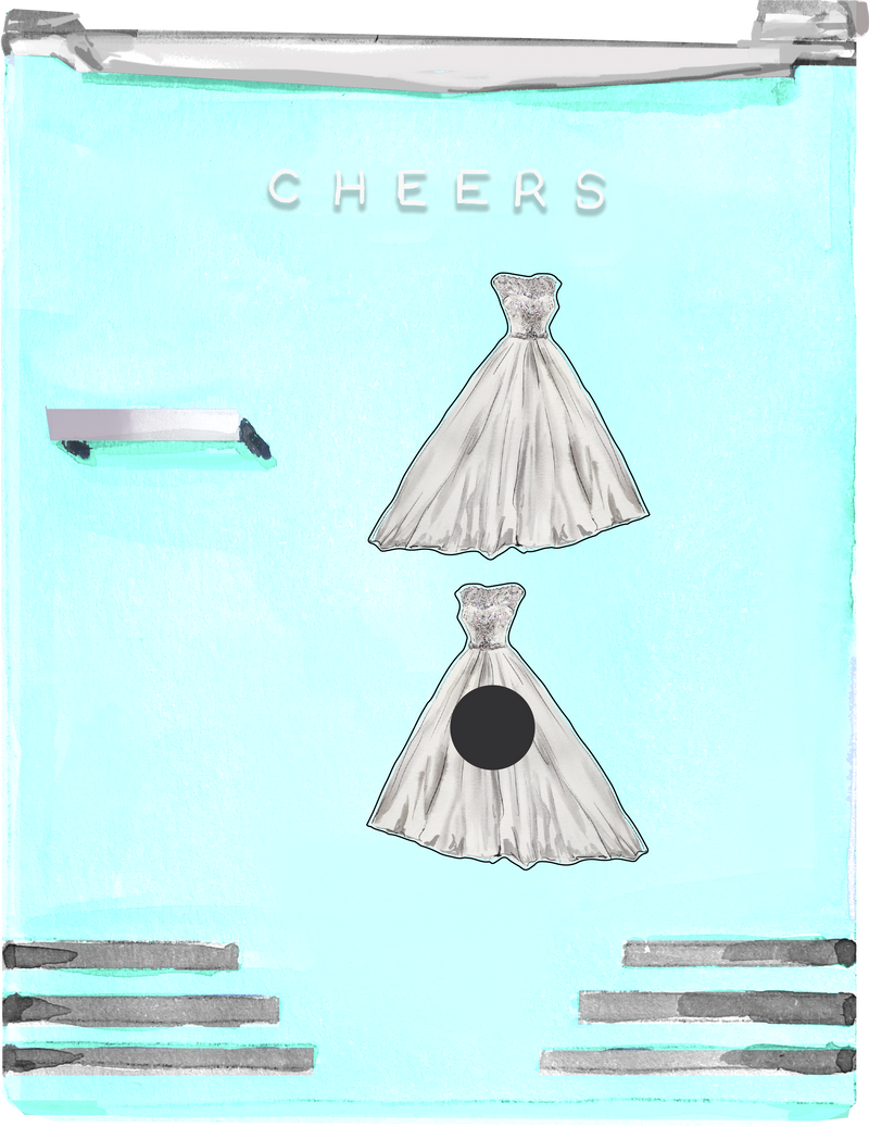 PEARL BODICE WEDDING GOWN DESIGNER ACRYLIC MAGNET*