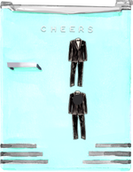 BLACK TUX DESIGNER ACRYLIC MAGNET*