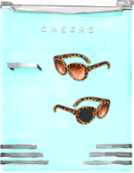 LEOPARD SUNGLASSES DESIGNER ACRYLIC MAGNET*