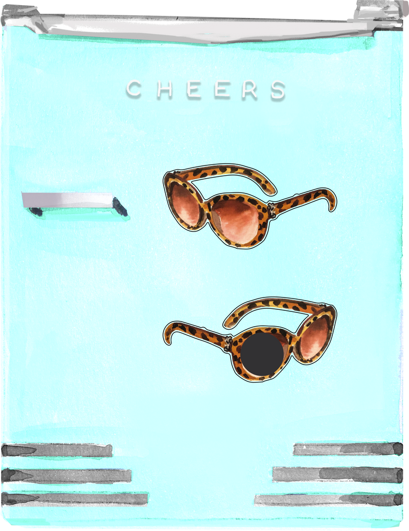 LEOPARD SUNGLASSES DESIGNER ACRYLIC MAGNET*