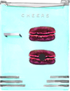 RASPBERRY MACARON DESIGNER ACRYLIC MAGNET*