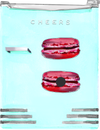 STRAWBERRY MACARON DESIGNER ACRYLIC MAGNET*