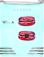 STRAWBERRY MACARON DESIGNER ACRYLIC MAGNET*