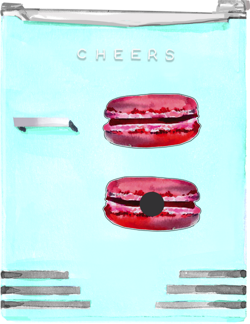 STRAWBERRY MACARON DESIGNER ACRYLIC MAGNET*