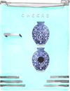 EXOTIC ANIMALS BLUE & WHITE GINGER JAR DESIGNER ACRYLIC MAGNET*
