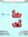 FLAMINGO FLOATY DESIGNER ACRYLIC MAGNET