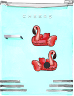 FLAMINGO FLOATY DESIGNER ACRYLIC MAGNET