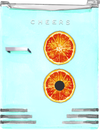 ORANGE WHEEL DESIGNER ACRYLIC MAGNET*