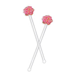 PINK GARDEN PEONY ACRYLIC STIR STICKS