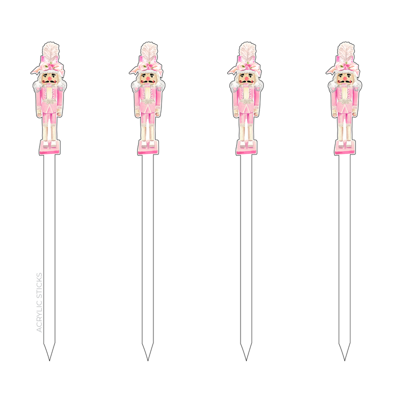 HAUTE PINK NUTCRACKER ACRYLIC SKEWERS