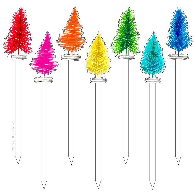 BOTTLE BRUSH CHRISTMAS TREES ACRYLIC SKEWER COMBO
