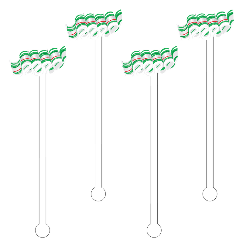 AS X SWEET CAROLINE DESIGNS GREEN RIBBON CANDY ACRYLIC STIR STICKS