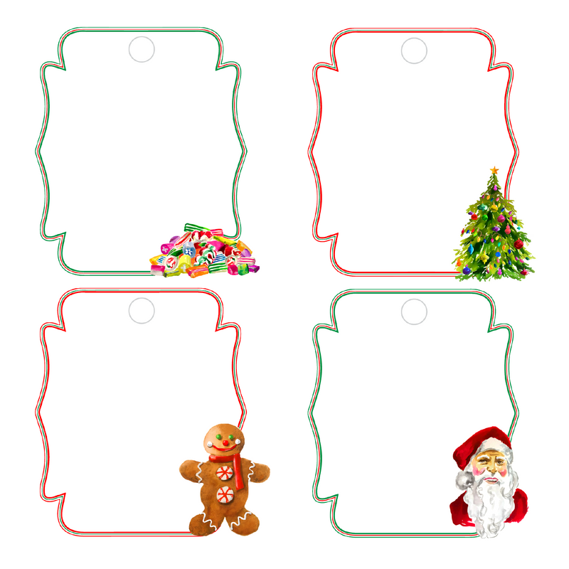 CLASSIC CHRISTMAS WRITABLE ACRYLIC GIFT TAG COMBO
