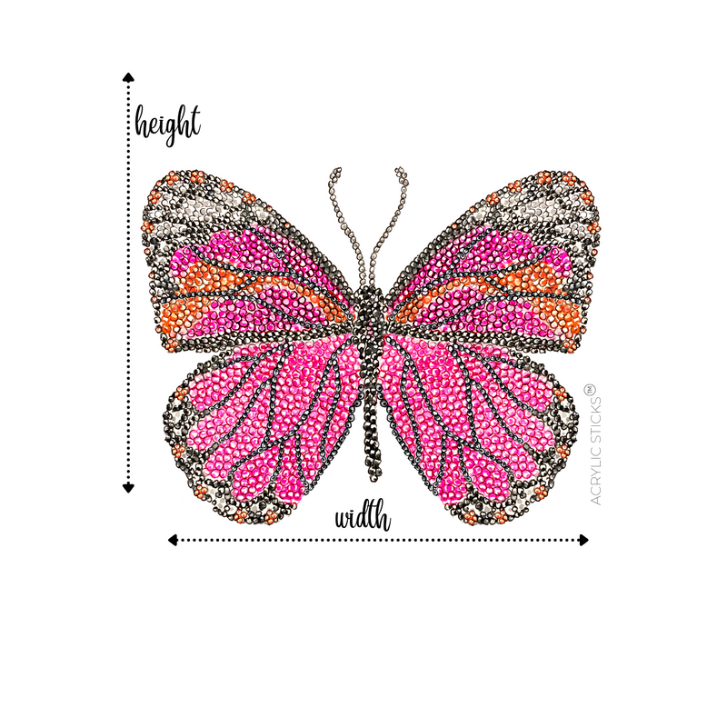 SIGNATURE STUDDED SERIES OVERSIZED COUTURE BUTTERFLY ACRYLIC WALL DECAL*