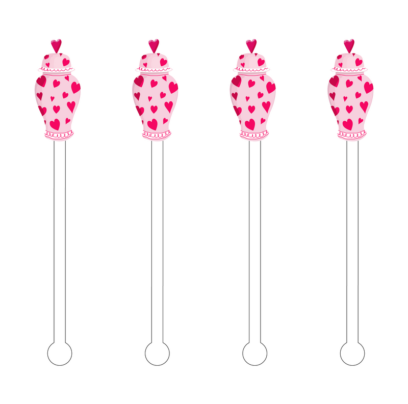 HEART GINGER JAR ACRYLIC STIR STICKS