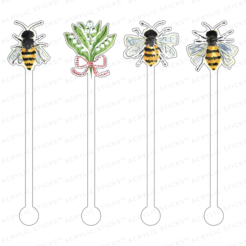 AS X EVELYN HENSON PRETTY POLLINATORS ACRYLIC STIR STICKS COMBO