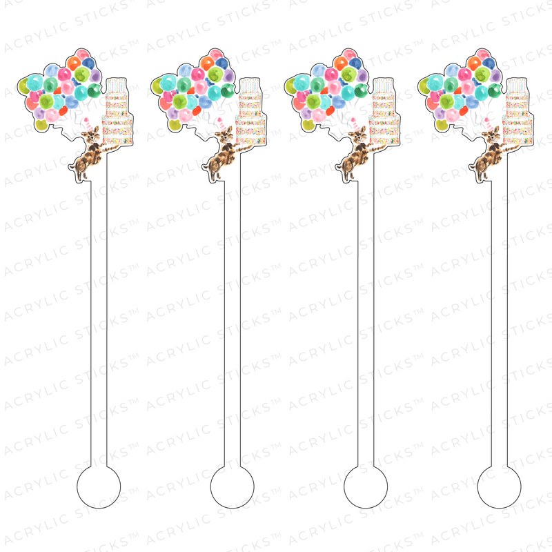 AS X EVELYN HENSON IT'S 'YOUR-KIE' BIRTHDAY ACRYLIC STIR STICKS