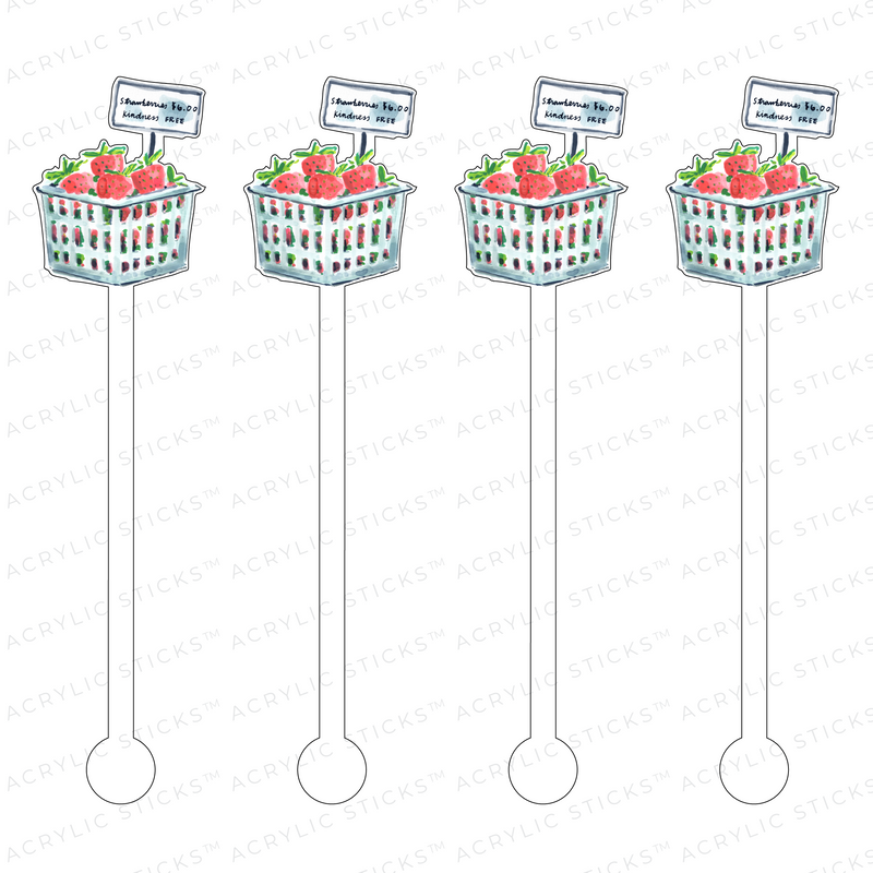 AS X EVELYN HENSON STRAWBERRY KINDNESS ACRYLIC STIR STICKS