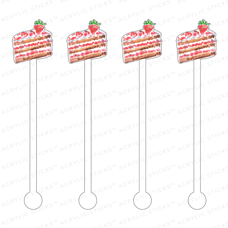 AS X EVELYN HENSON SLICE OF STRAWBERRY CAKE ACRYLIC STIR STICKS