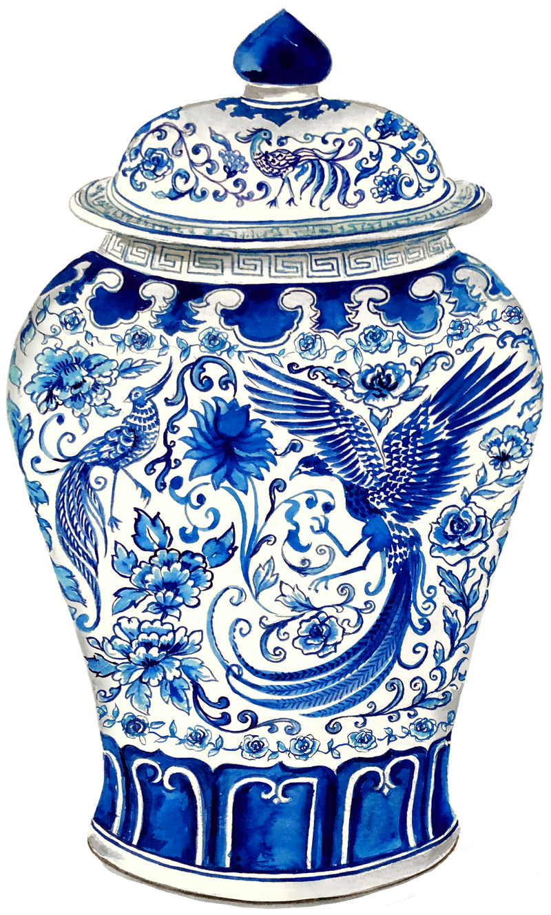 BLUE & WHITE GINGER JAR SHATTER STICK BUNDLE*