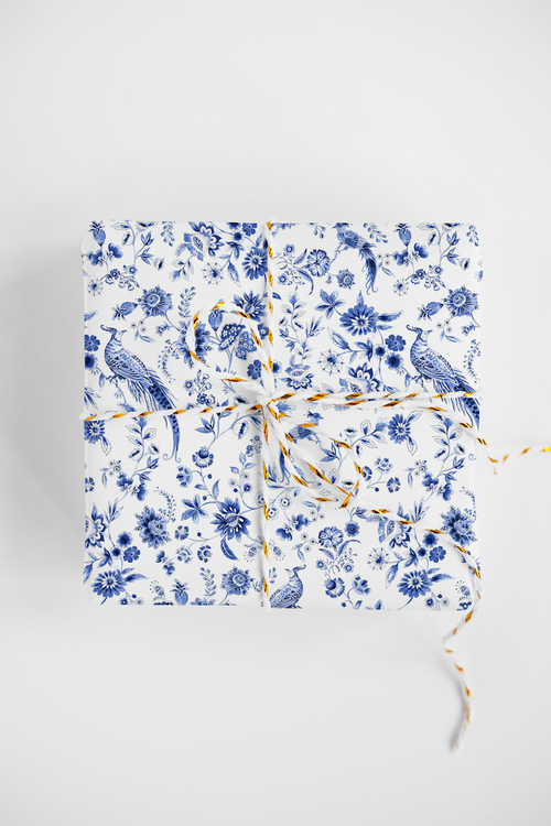 BLUE BIRDS DESIGNER GIFT WRAP ROLL