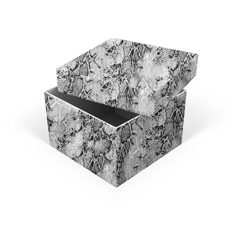 B&W SNAKESKIN TWO-PIECE DESIGNER GIFT BOX*